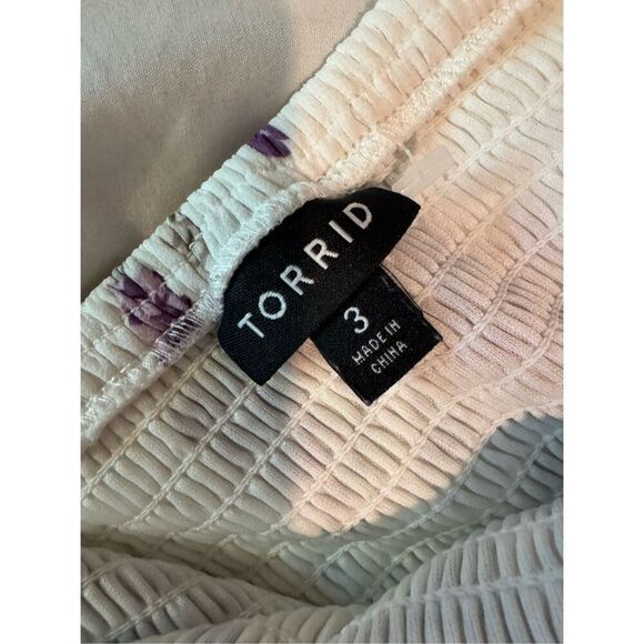 Torrid Vintage floral gauze mini midi skater long sleeve smocked Boho Dress 3xl - Picture 7 of 7